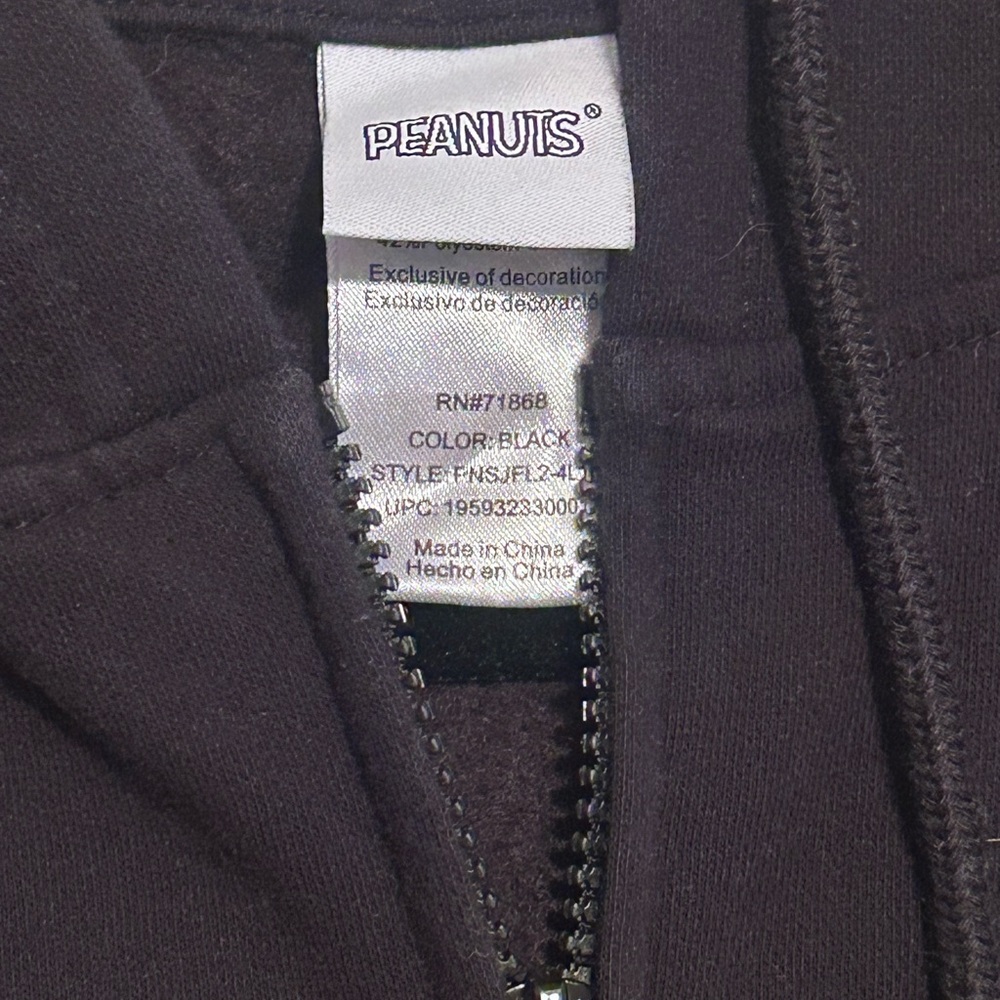 Peanuts Black Hoodie with Red and Yellow Accents - Picture 3 of 5